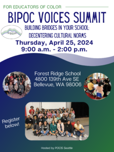 Registration flyer for the BIPOC Voices Summit Spring 2024